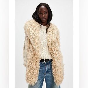 FREE PEOPLE BELL FAUX FUR VEST size XS NWT runs large fits XS-L